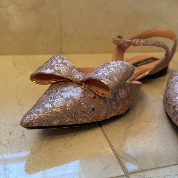 Rochas Pointed Brocade Flats in Pink (size 39) - Picture 4 of 8